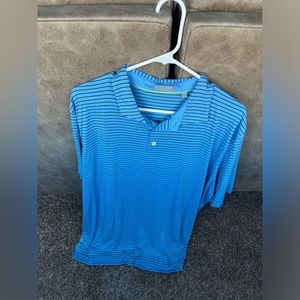 Blue striped polo